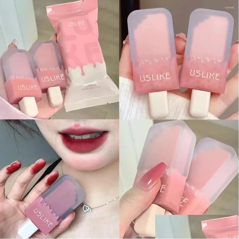 Outros itens de cuidados de saúde Lip Gloss 1 Pcs 8 Cores Sorvete Esmalte Matte Nevoeiro Veet Duradouro Batom de Alta Cor Maquiagem Cosméticos para Mulheres Dhnlp