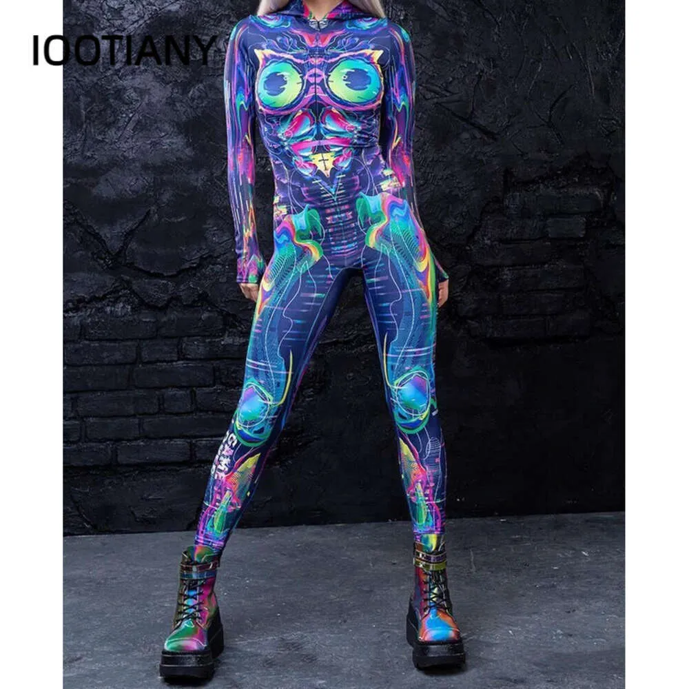 Costumes de Cosplay squelette de Robot, combinaison Slim et Sexy pour femmes, Halloween, carnaval, technologie future, body Steampunk