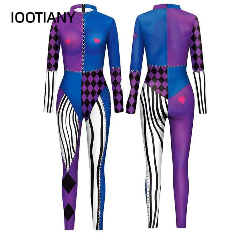 Halloween Clown Show 3D Print Women Sexy Skinny Jumpsuit Carnival Cosplay Costumes Bodysuit Party Rompers Monos Mujer