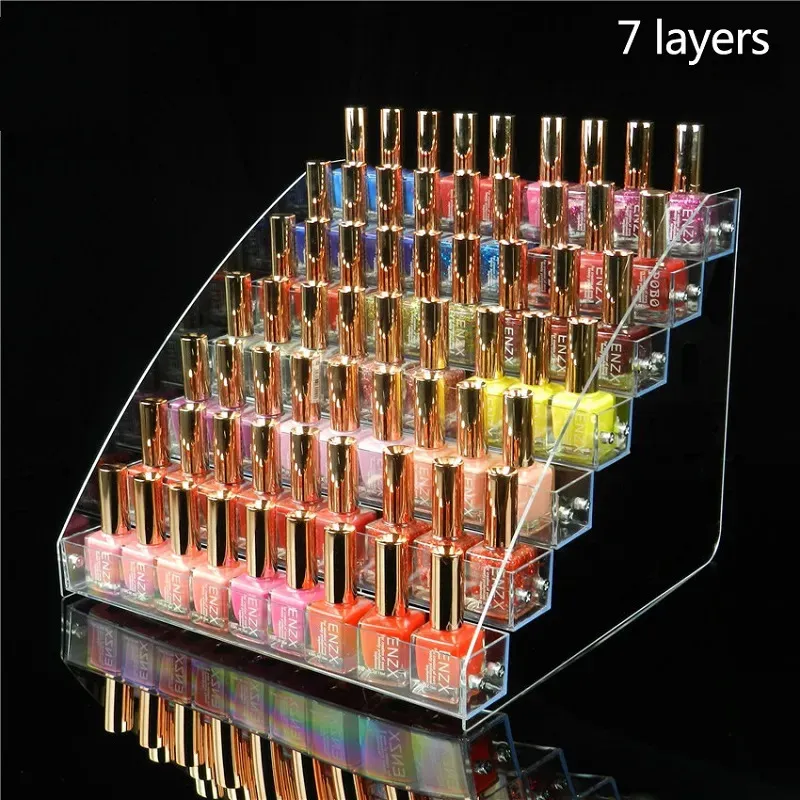 Nagel-Übungs-Display, 3, 4, 5, 6, 7 Schichten, Acryl-Nagellack-Organizer, Regal, durchsichtiges Kosmetikregal, Werkzeughalter, Rahmen, Schmuckständer, Aufbewahrungsbox 231020