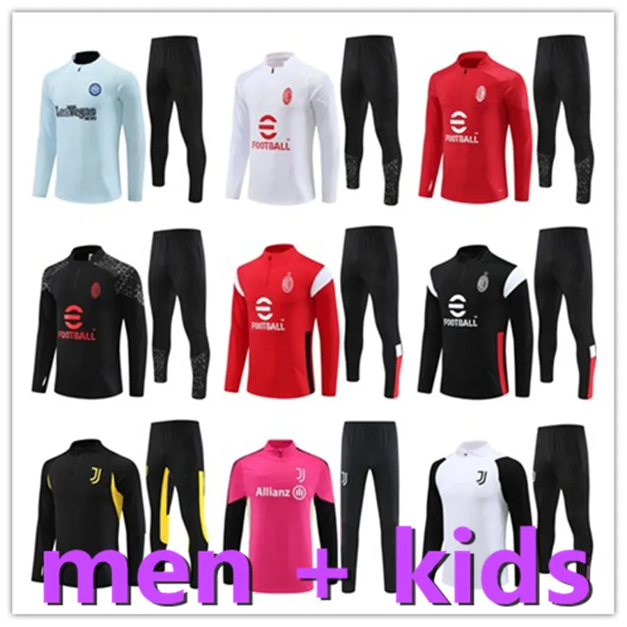 ACs MilanS tracksuit kit long sleeve retro training survetement foot chandal tuta jacket maillot Soccer football jersey men and kids