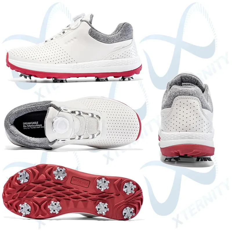 Högkvalitativ golf Men andas Dress Waterproof Sports Shoes Fashion Walking Sneakers Kvinnor Snabb snörning Spikless Golf Footwear 231020 GAI 769 Ing