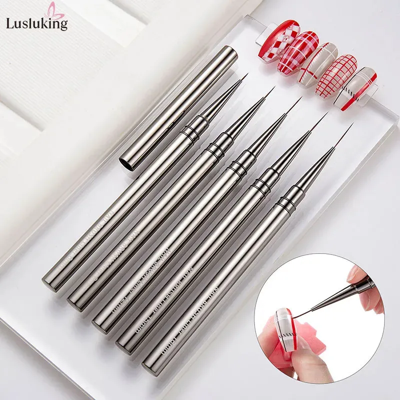 Narzędzia do makijażu 5pcs paznokcie szczotki ręcznie malowana pędzel akrylowy UV Kolory żelowe farby budowniczy rysunek pióra DIY Manicure Akcesoria 231020