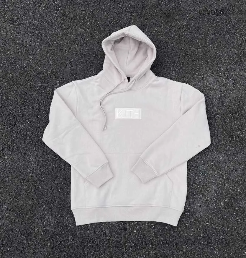2023 Hoge kwaliteit kleine en trendy merk Kith Box Designer Hoodie geborduurde hoodie Losse casual hoodie voor koppels Oversize truien UFZK
