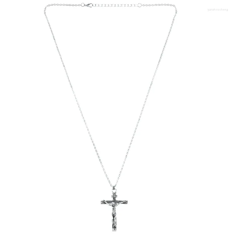 Collane con ciondolo Pasqua Gesù Cristo Collana con croce religiosa Collana a catena lunga Moda San Valentino Uomo Donna Gioielli Regalo