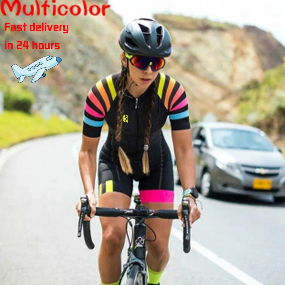 Cycling Jersey Sets Women's Triathlon Short Sleeve Cycling Jersey Sets Skinsuit Maillot Ropa Ciclismo Bicycle Clothing Bike Shirts Go Jumpsuit 231021