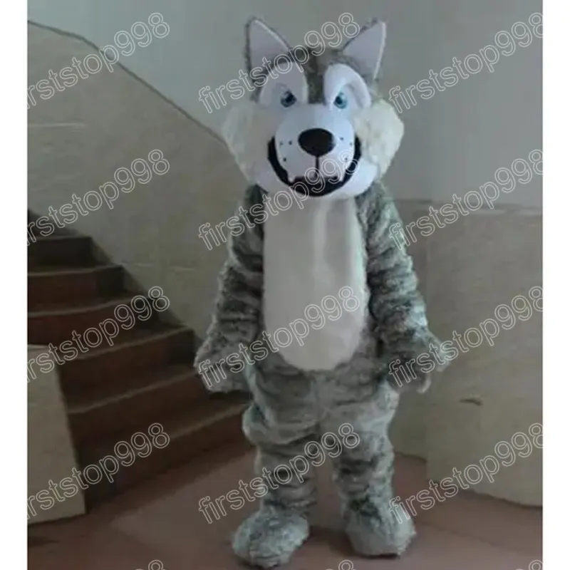 Halloween Gray Wolf Mascot Costume Top Quality Cartoon Anime Theme Character vuxna storlek Julfest utomhus reklamdräkt kostym