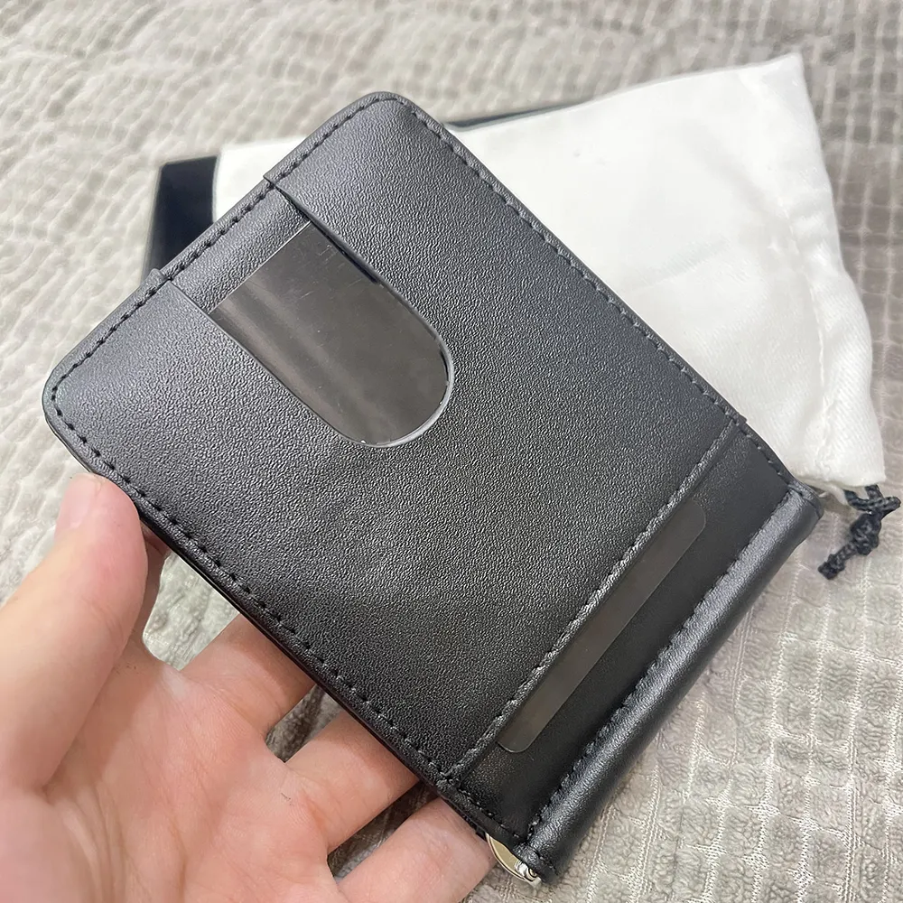 Fashion Designer Men Portefeuille USD Clip à bandoulière Véritable support de carte de crédit en cuir 6 emplacements de carte Boîte-cadeau Original Carte arrière Slots Cowhide Femmes Portefeuille de haute qualité de haute qualité