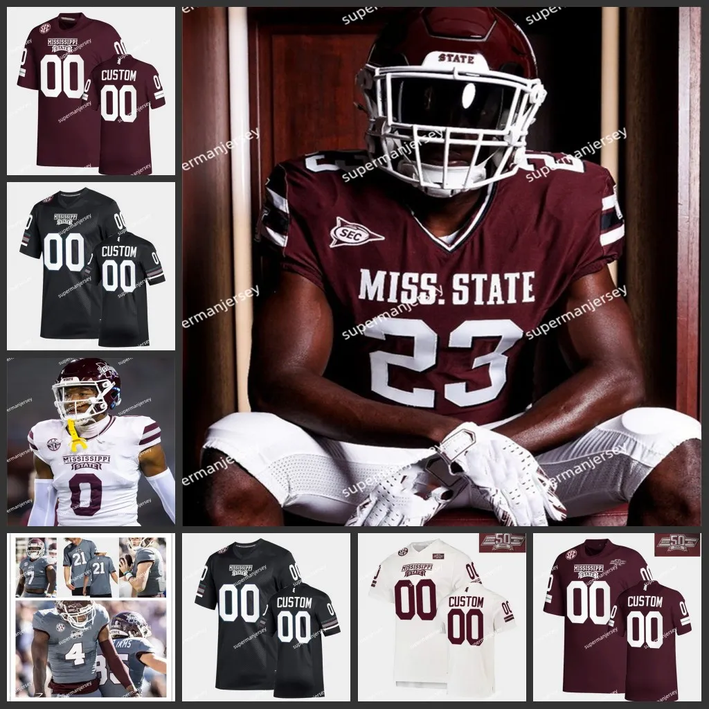 Martin Emerson 2023 Najnowszy styl MSU Football Jersey Willie Gay Jr. Charles Cross 94 Jeffery Simmons Jr. 5 Randy Charlton Mississippi State Bulldogs Jerseys