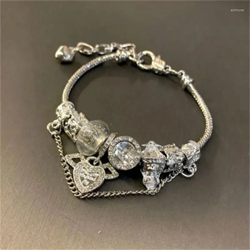 Bracelets de charme Haute Beauté Échapper Princesse Cupidon Amour Vintage Ins Vent DIY Bracelet Détachable Réglable Permanent Titane Acier