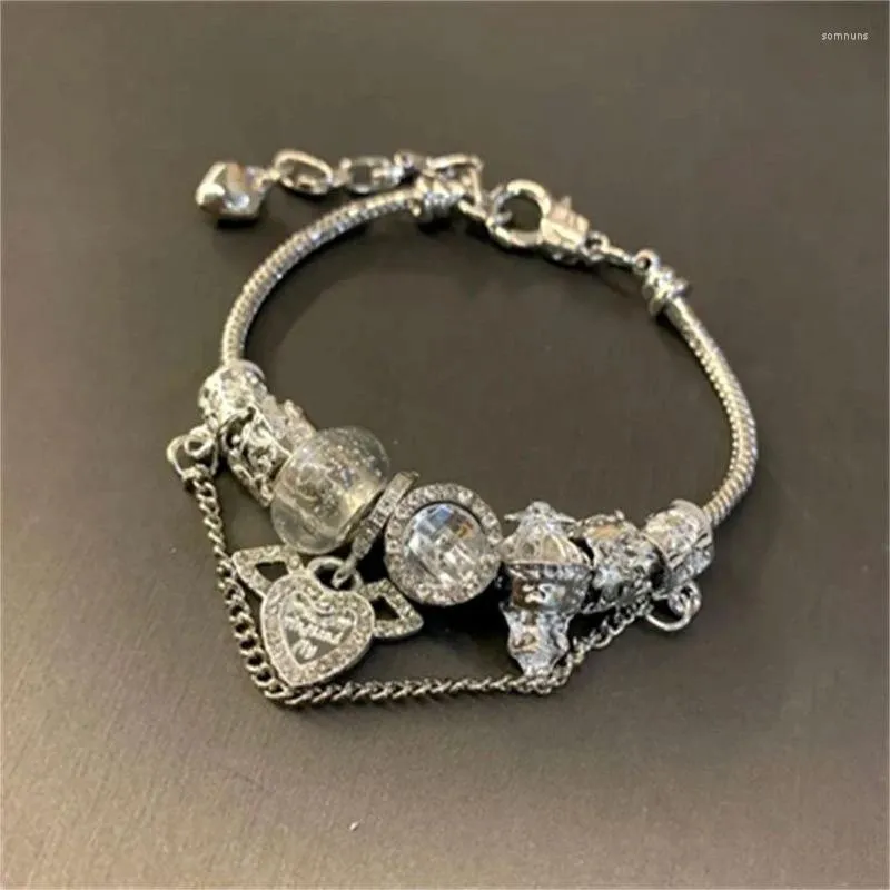 Charme pulseiras alta beleza escapando princesa cupido amor vintage ins vento diy pulseira destacável ajustável permanente titânio aço