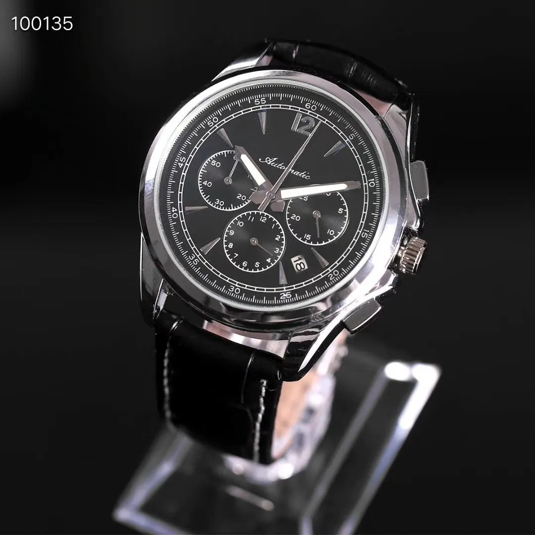 Longin Relojes de pulsera para hombres 2023 Relojes para hombre Seis agujas Todos los diales funcionan Cuarzo Wastch Top Marca de lujo Reloj cronógrafo Cinturón de cuero Moda Estilo de regalo de vacaciones