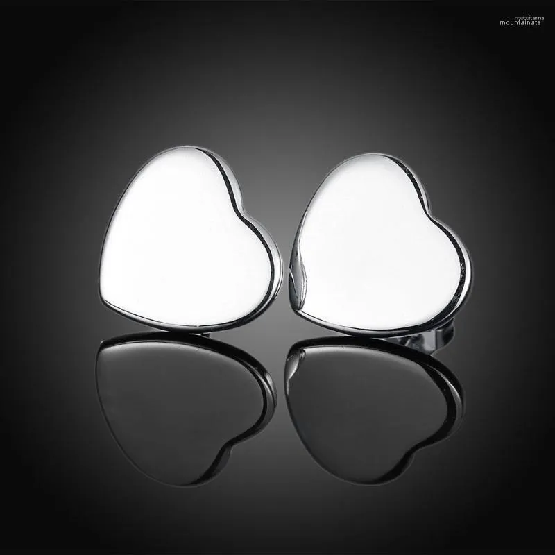 Boucles d'oreilles en forme de cœur en argent 925, joli cadeau romantique de saint-valentin pour femmes et filles, bijoux de boucles d'oreilles