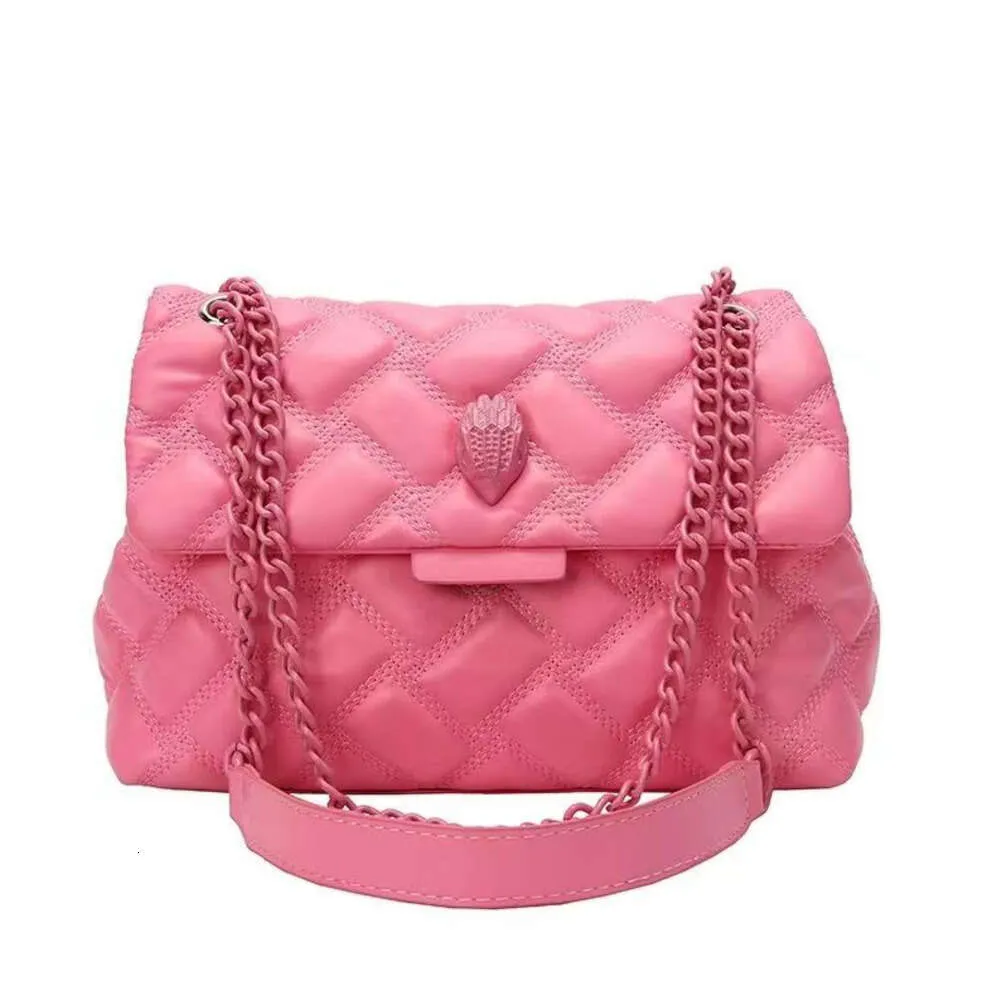 Kurt Geiger para mujer con diseño de cabeza de águila bolso de cadena de rejilla de diamantes estilo extranjero flip top un hombro crossbody europeo personalizado23ess