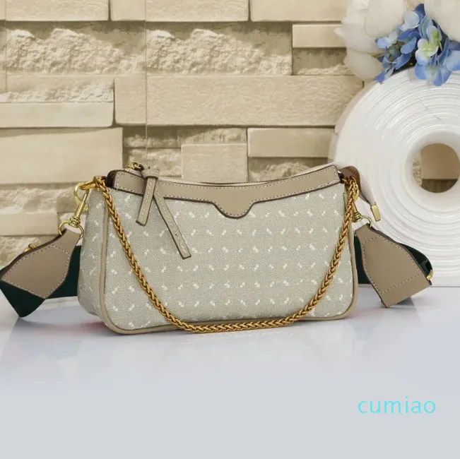 Zincir omuz çantası hobo crossbody cüzdan klasik harf baskı tuval çanta kırmızı ve yeşil çizgili kumaş omuz kayışları fermuar açık yüksek kaliteli tasarımcı kese