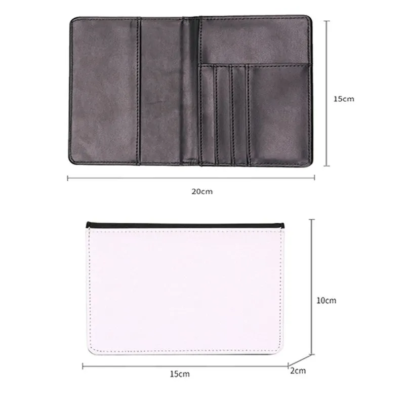 Sublimation Passport Holder PU Leather Purse DIY Blank Card Bag Heat Transfer Wallet Document Storage Bags