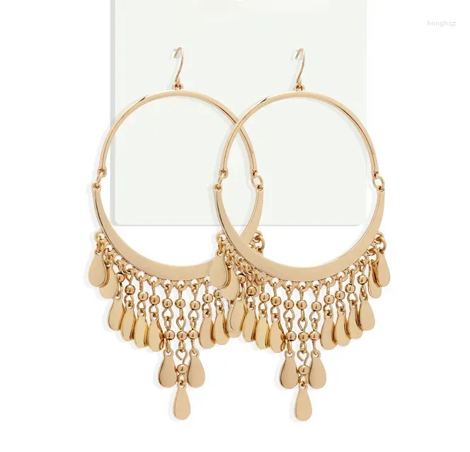 Hoop Earrings 2023 Boho Tassel Long Retro Style Dangler Gloden Eardrop Vintage Women's Jewelry For Birthda