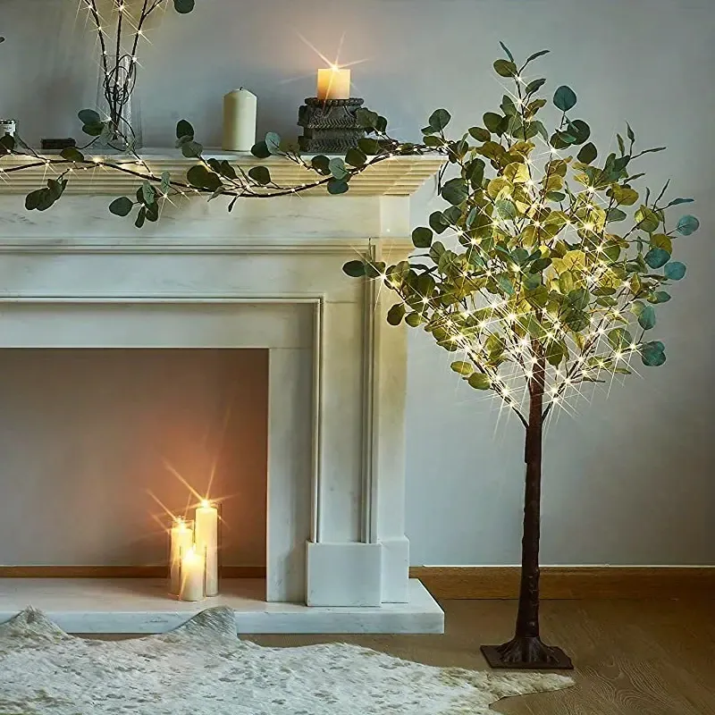 1pc 120cm/47.2in Lampe d’arbre, Lampe LED, Arbre d’éclairage pour le décor de vacances de scène de fête, Lampe de table en forme d’arbre, Décor de fête à thème, Décor de Noël