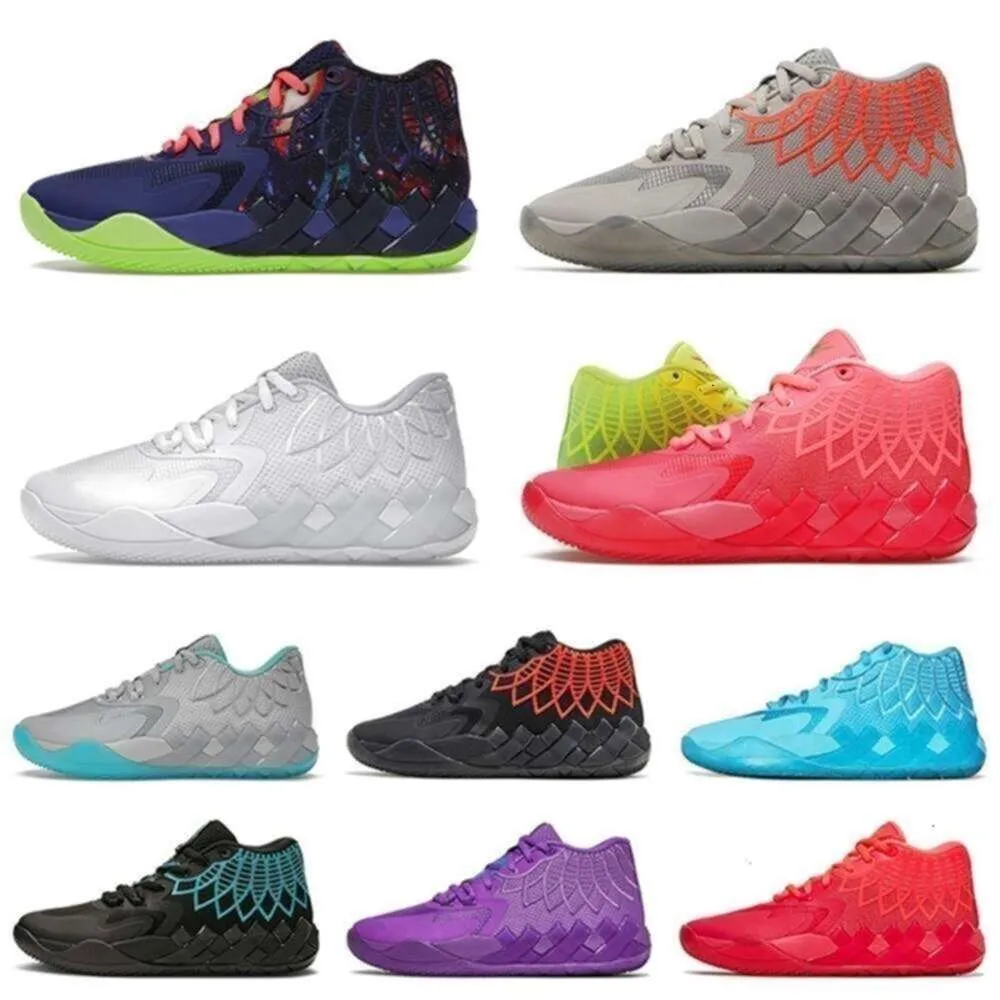 Mulheres masculinas Mb.01 Lamelo Ball Queen Tênis de basquete Rick e tênis Designers Calçados esportivos Rock Ridge Red Not From Here Rare Galaxy Trainer Eur 46