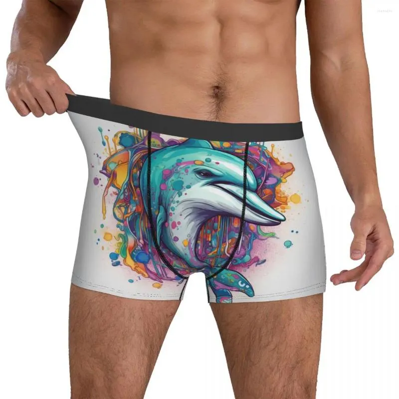 Mutande Delfino Intimo Psychadelic Grafitti Boxer maschile Slip boxer elasticizzati Design alla moda Taglia grande