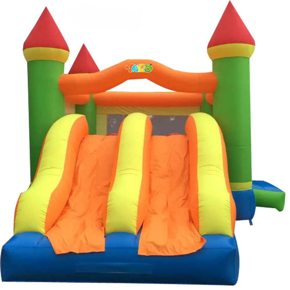 Maison gonflable géante de rebond, Trampoline gonflable de grande taille de 6.5x4.5x3.8M avec cour à Double toboggan, château de saut pour enfants, cadeaux de noël et du nouvel an, jouets de fête