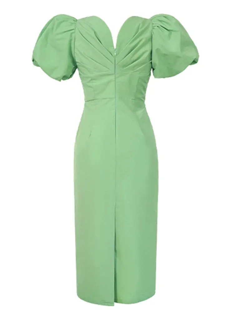 slim fit dress slacks Bright Thoughts Pastel Green Ruffled Dress – Shop the Mint