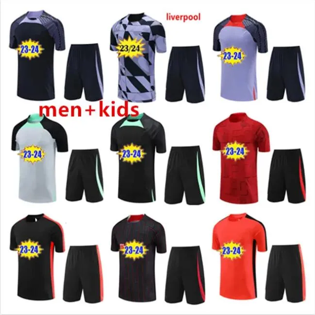 2023 2024 futbol eşofman futbol formaları kiti 23 24 erkek çocuk şort kolları eğitim takım elbise hayatta kalma maillot de futbol futbol spor giyim üniforma