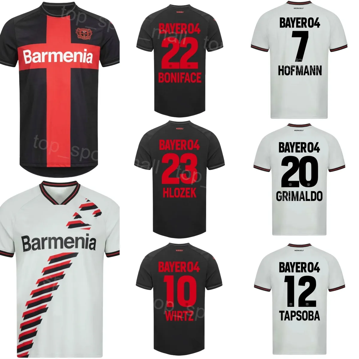 فريق النادي 04 Bayer Leverkusen Soccer 7 Jonas Hofmann Jersey 22 Victor Boniface 1 Lukas Hradecky 20 Alejandro Grimaldo 10 Florian Wirtz Kits Kits 2023 2024