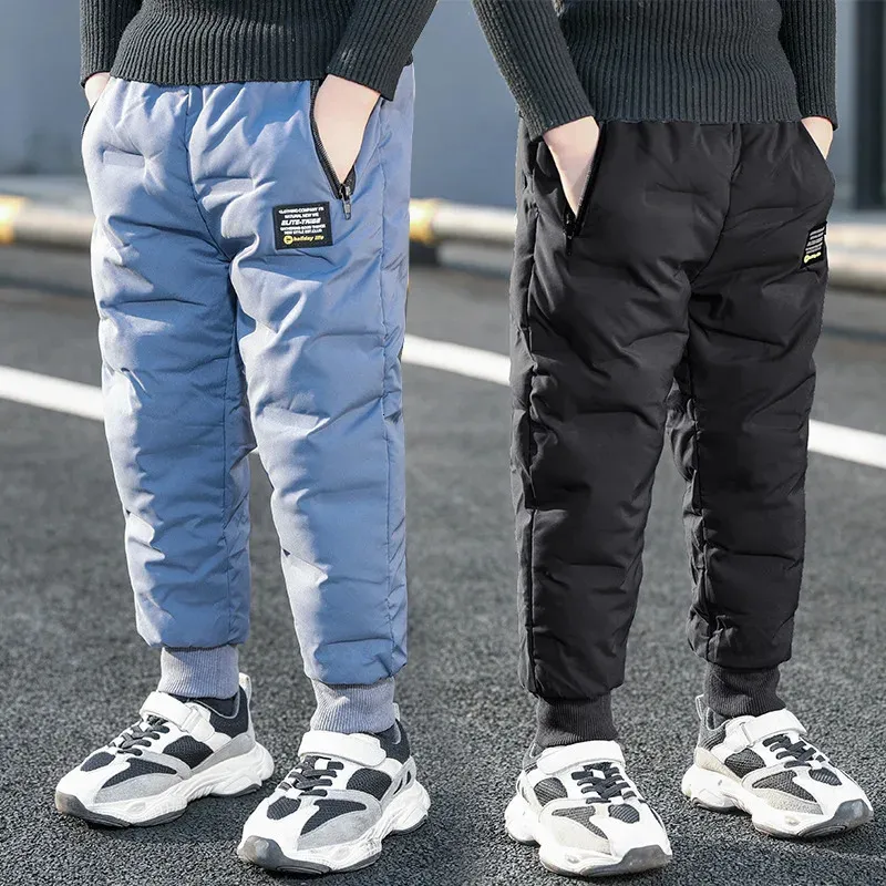 Trousers 4 15Y Teen Boys Winter Pants Kids Fleece Thickened Trousers High Quality Boys Down Cotton Pants Outwear Children s Clothes 231021