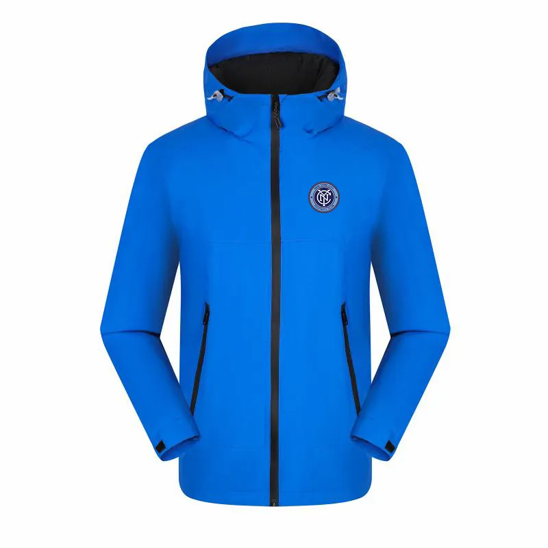 New York City FC Men Leisure Jacket Outdoor Mountaineering Jackor Vattentäta varma vårutflykt Jackor för sportmän Kvinnor Casual vandringsjacka