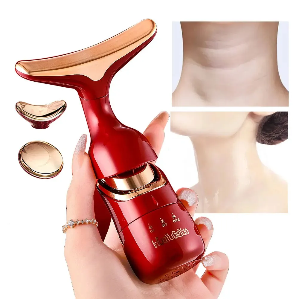 Masażer twarzy 3 IN1 Oko oko podnoszenie szyi Massager EMS Mikrokrurrent Beauty Skin Maszyna przeciwprawą przeciw starzeniu się masażer 231021