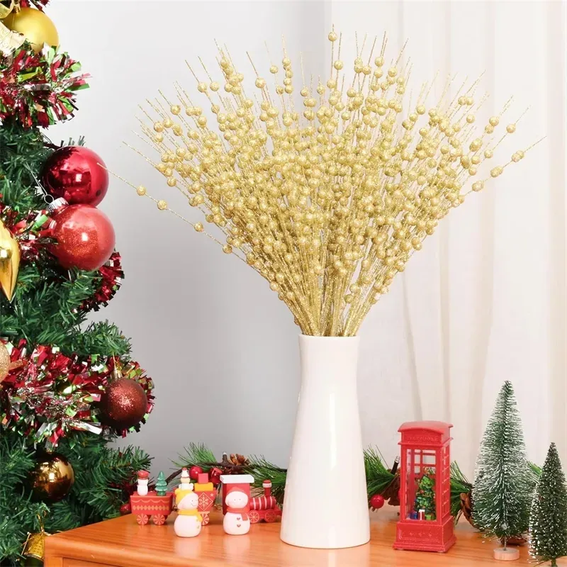 16 Branches Artificielles Pailletées Pour Décoration Noël - 43 Cm, Avec Ficelle, Pour Sapin, Couronne, Guirlande - 2