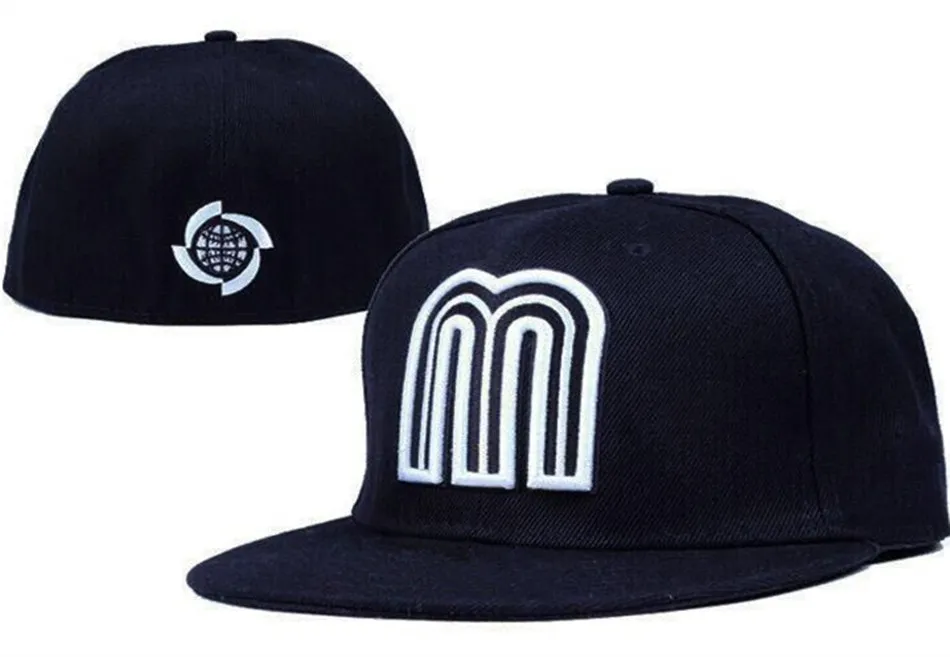 Moda meksyk m litera baseballowe czapki w stylu letnich kość gorra men marki kobiety unisex hiphop pełne zamknięte czapki f-7