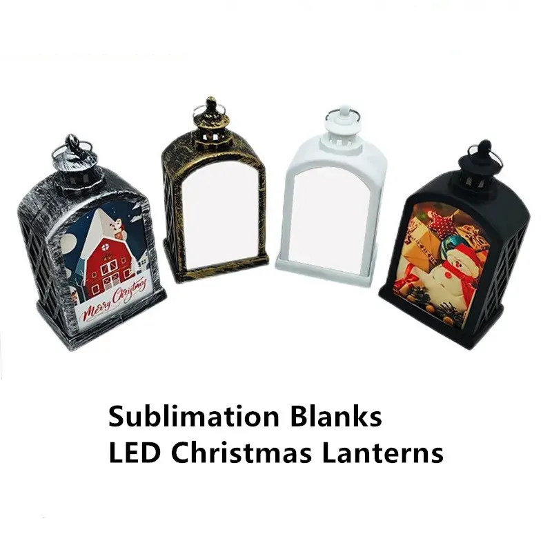 Sublimation Blanks LED Christmas Lanterns Christmas Luminous Pendant For Christmas Tree Decorations