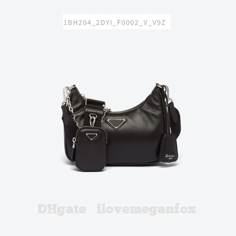 Reedição feminina com couro de ovelha macio Bolsas da moda Bolsas de ombro bolsa corpo cruzado preta item nº: 1BH204_2DYI_V_V9Z