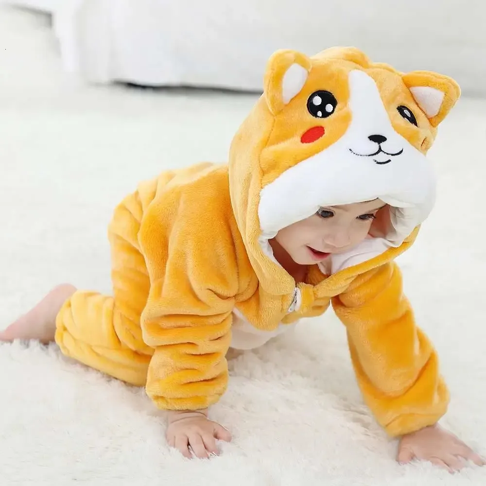 Morbido neonato tuta di flanella autunno inverno ragazzi ragazze vesti cartone animato neonato tuta cappotto pagliaccetti caldi per neonati 0-18 m  1501