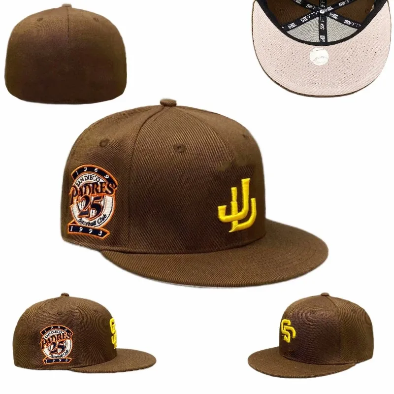 Newest 38 Colors Men's Baseball Caps Brown Red Yellow Color "angeles All Teams Sport 2023 World Patched Full Closed Fitted Hats Ed A SD Letters Nz16-5