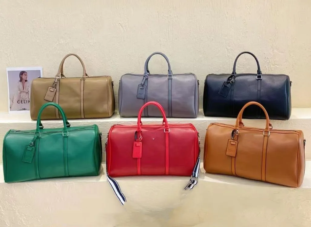 Duffel sacos manter todo o designer de couro grande capacidade mulheres homens ao ar livre bagagem tote luxo zíper fechamento bolsa ombro