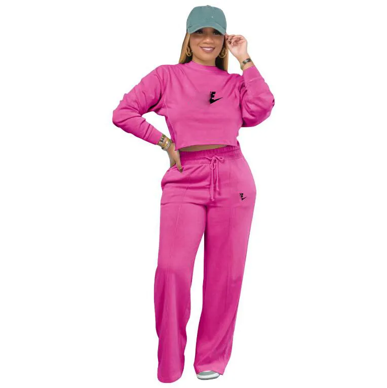 Womens Solid Color Tracksuit Set For Fall/Winter Hot Design