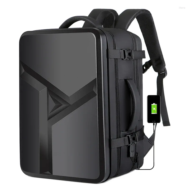 Rucksack Große Kapazität Hartschale Herren USB Business Erweiterung Computertasche 17 Zoll Für Laptop ABS Reisen