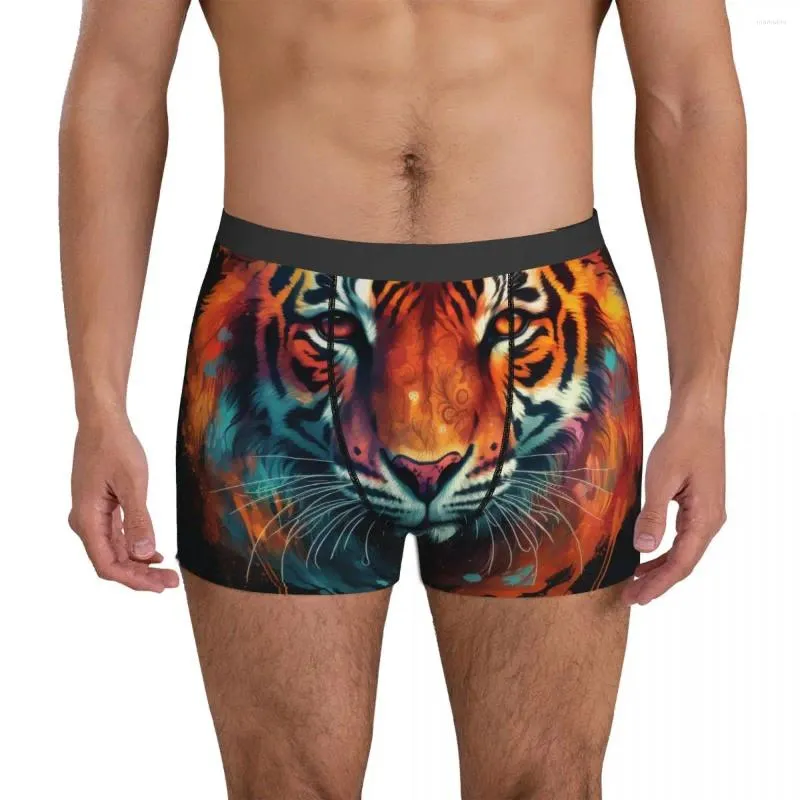 Underpants Tiger Underwear Animal Head Captivating Image Sexy Design Shorts Briefs Pouch Man Plus Size Trunk