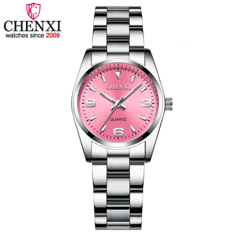 CHENXI – montre à cadran rose pour femmes, montre à Quartz de haute qualité, robe élégante, en acier inoxydable, Xfcs, 2023