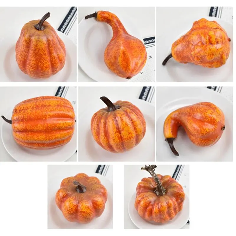 Decorative Flowers 1pack Mini Artificial Halloween Pumpkin Decor Simulation Vegetable DIY Craft Home Party Decoration Farmhouse Harvest