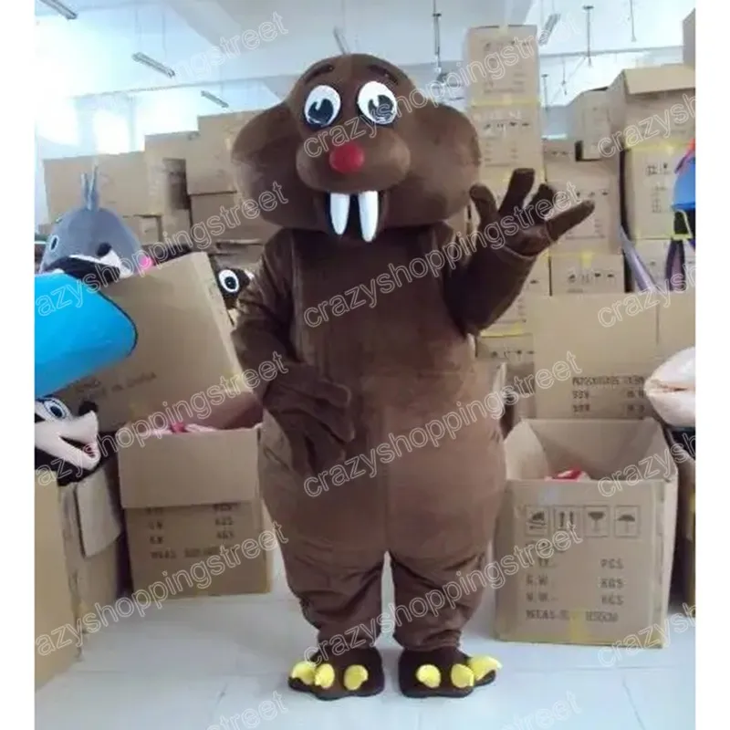 Halloween Brown Groundhog Mascot Costume Top Quality Personagem de Desenho Animado Outfits Natal Carnaval Vestido Ternos Adultos Tamanho Festa de Aniversário Outdoor Outfit