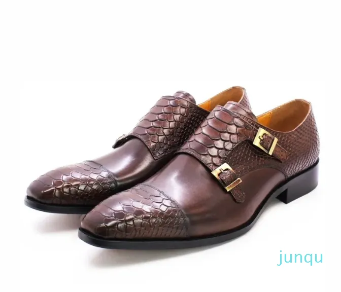 Schuhe für Herren, Rindsleder, Herren-Loafer, Schnalle, Herren-Business-Schuhe, große Größe
