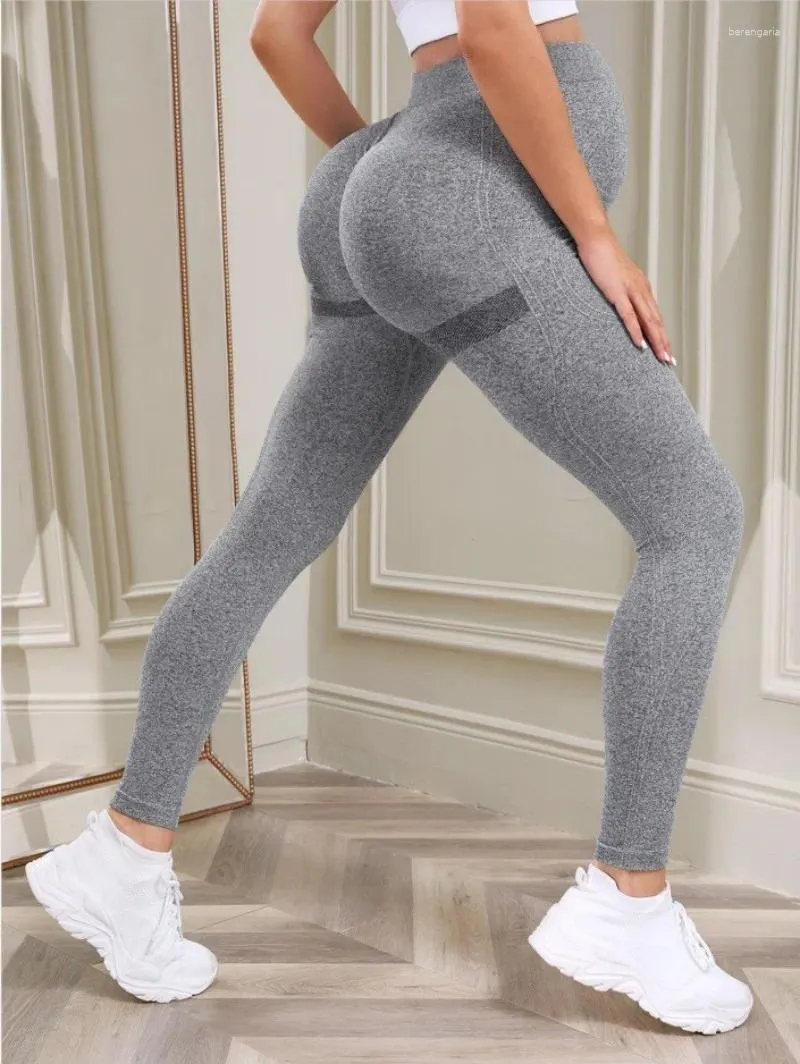 High Waisted Seamless Maternity Workout Leggings For Women