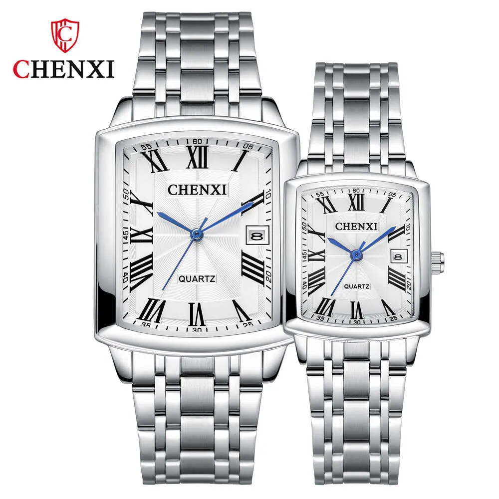 CHENXI 079A hommes et femmes étanche calendrier horloge montre en acier Couple décontracté Quartz montre-bracelet Relogio Masculino