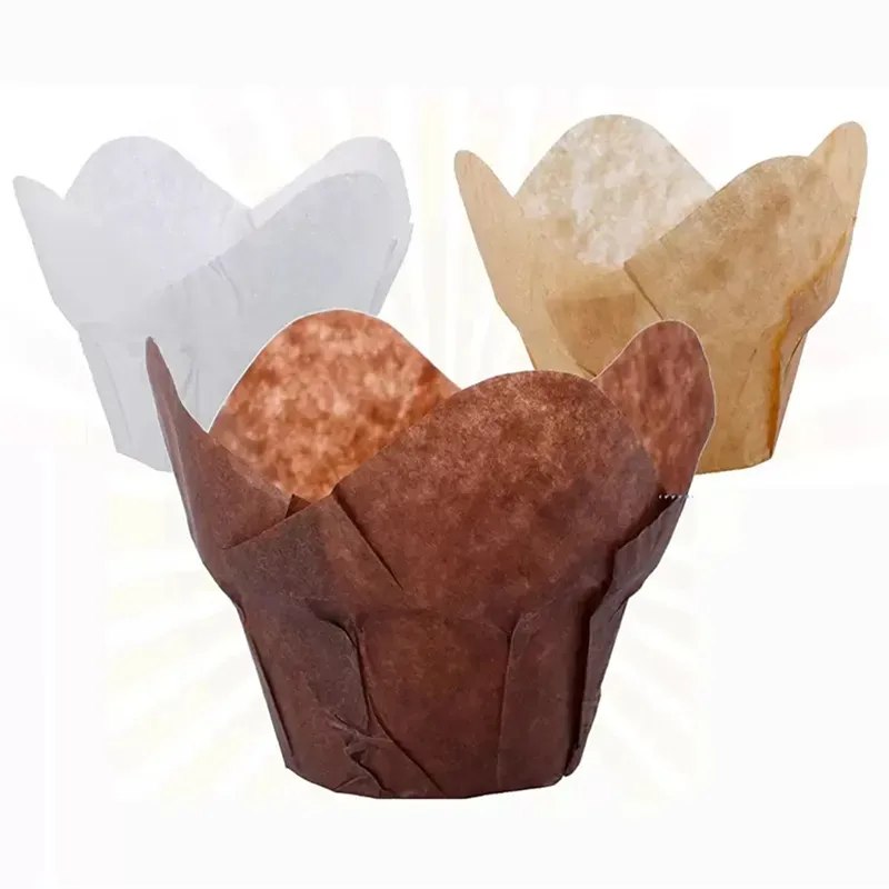 Molde de cozimento de lótus, forros de papel para muffin e cupcake, copo de pergaminho, resistente à graxa, embalagens para casamentos e aniversários