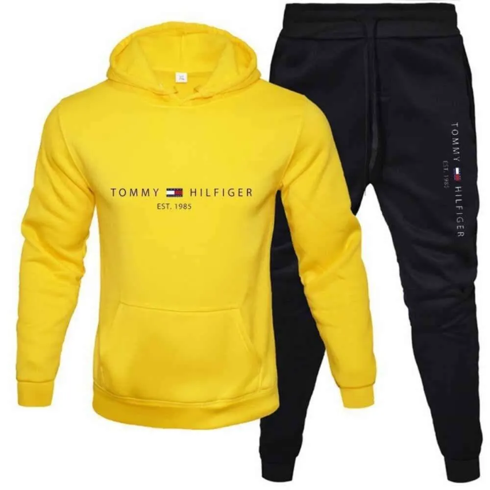 Hooded Piece Wear Casual And From Two Sweater Clothing_xz004, $12.06 Sport Designer Men Tommyhilfiger Thickened Suit Set Mens For