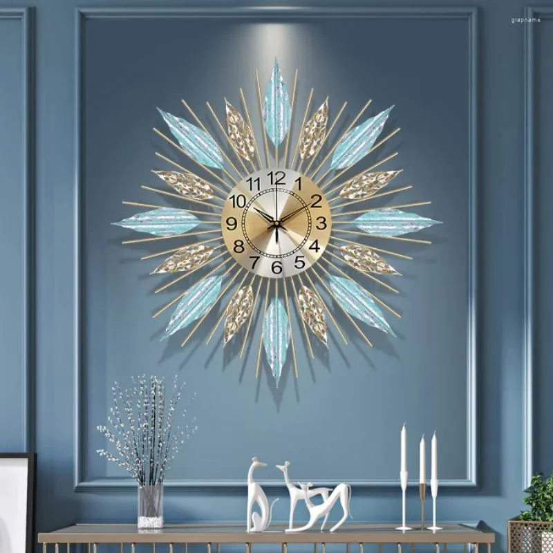 Wandklokken Luxe huisklok Decoratie Elegante quartz woonkamer Ronde kunst Modern design Kleurrijk stil Saat Decor